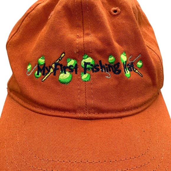 Bass Pro Shops Orange My First Fishing Hat Toddler Size 2-4 Baseball Cap Cotton - Picture 2 of 8
